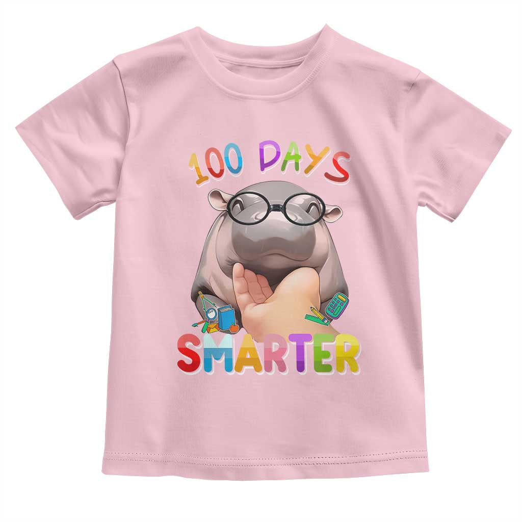 Funny Moo Deng 100 Days Smarter Toddler T Shirt Teachers Students 100th Day Of School
