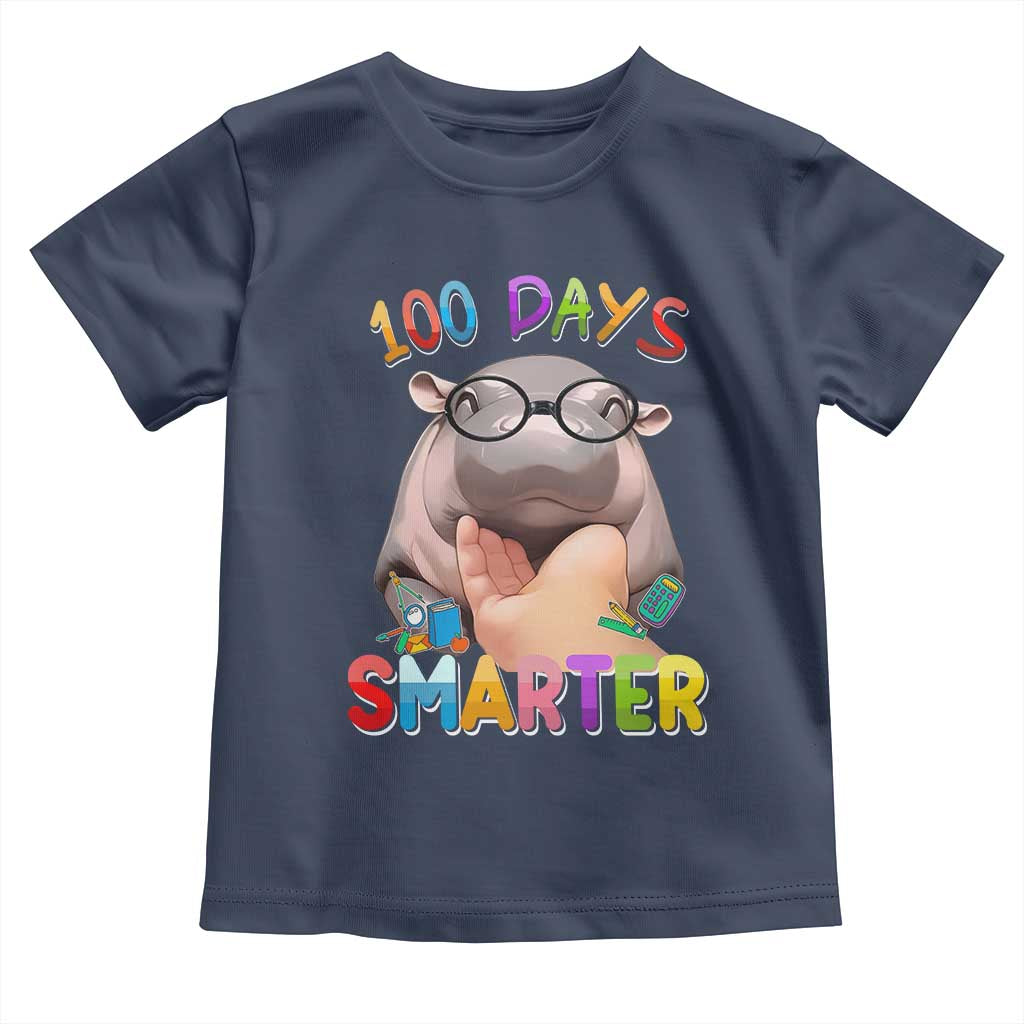 Funny Moo Deng 100 Days Smarter Toddler T Shirt Teachers Students 100th Day Of School