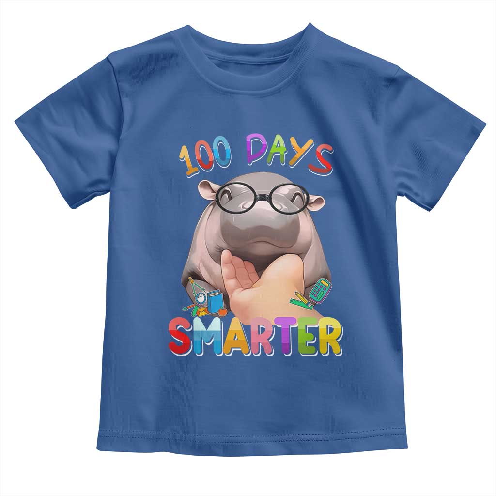 Funny Moo Deng 100 Days Smarter Toddler T Shirt Teachers Students 100th Day Of School