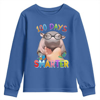 Funny Moo Deng 100 Days Smarter Youth Sweatshirt Teachers Students 100th Day Of School