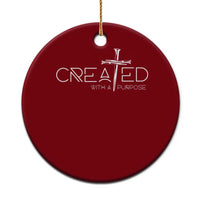 Created With A Purpose Ceramic Ornament Christian Faith Cross - Wonder Print Shop