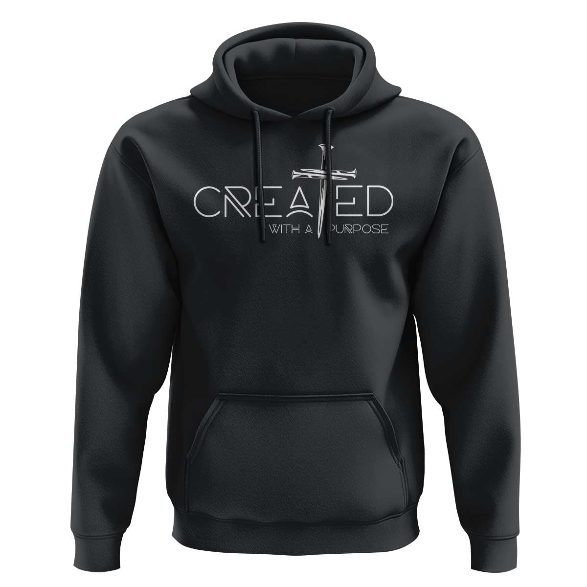 Created With A Purpose Hoodie Christian Faith Cross