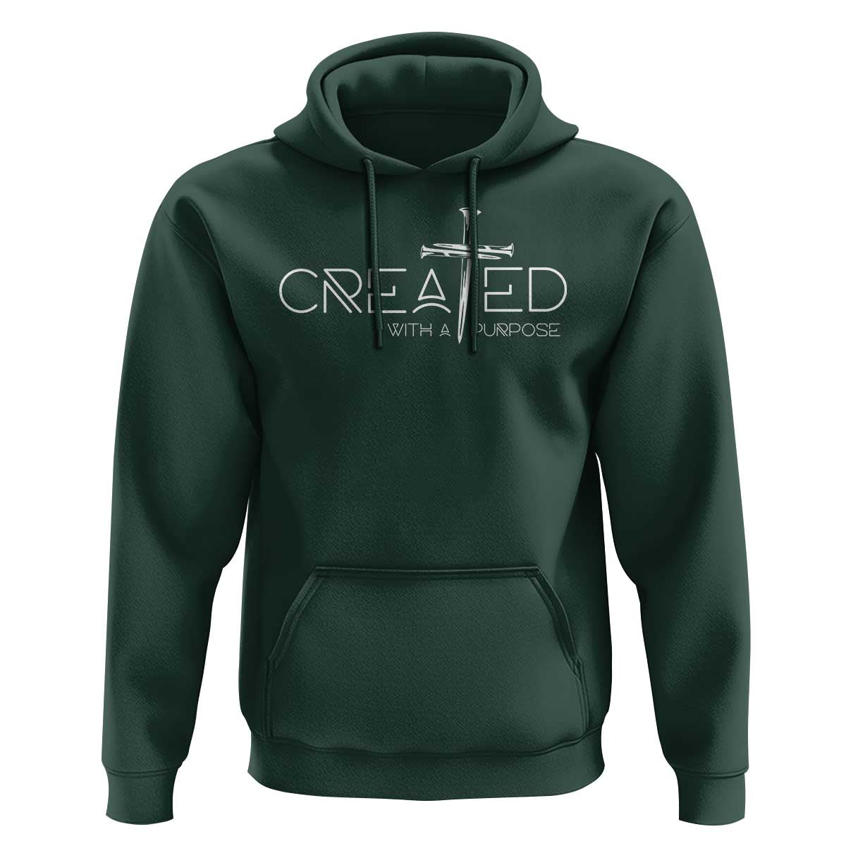 Created With A Purpose Hoodie Christian Faith Cross