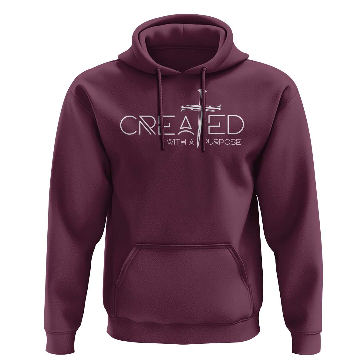 Created With A Purpose Hoodie Christian Faith Cross