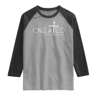 Created With A Purpose Raglan Shirt Christian Faith Cross
