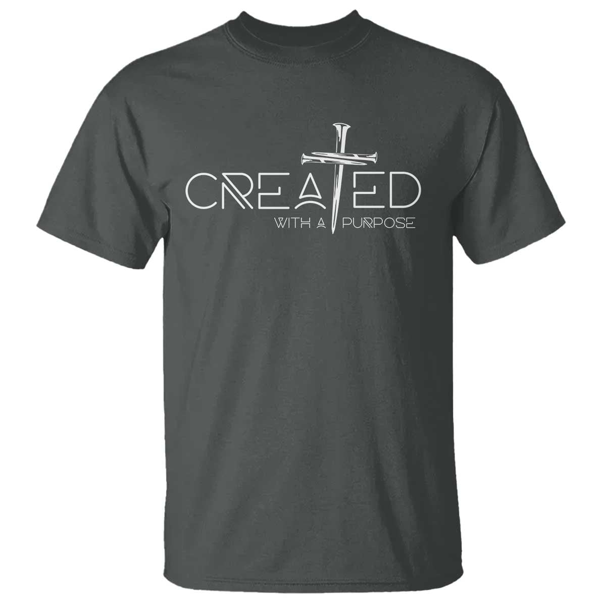 Created With A Purpose T Shirt Christian Faith Cross