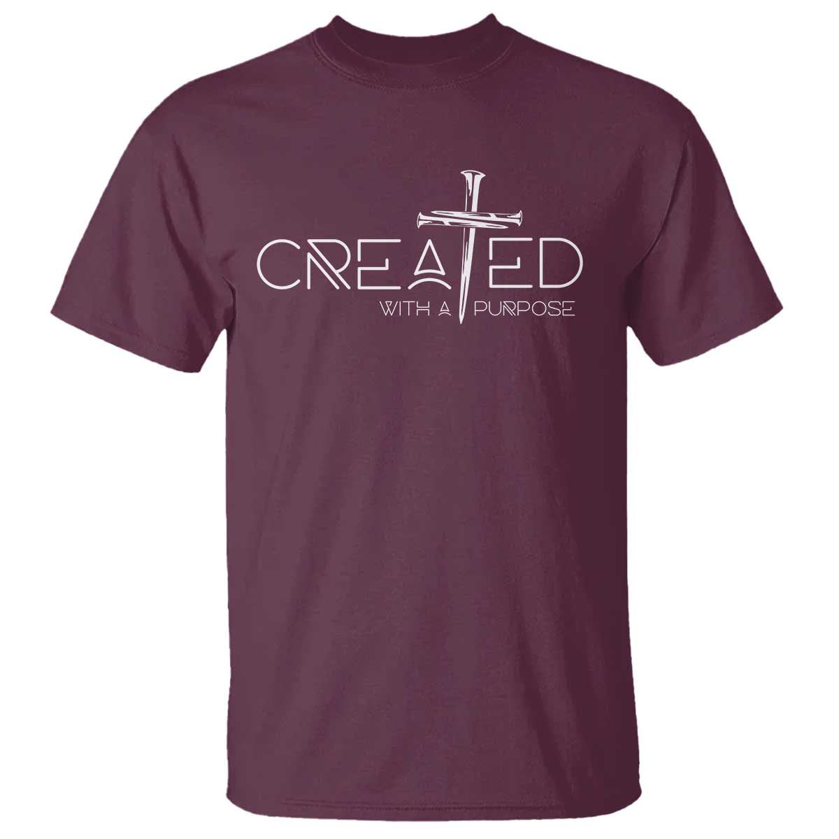 Created With A Purpose T Shirt Christian Faith Cross