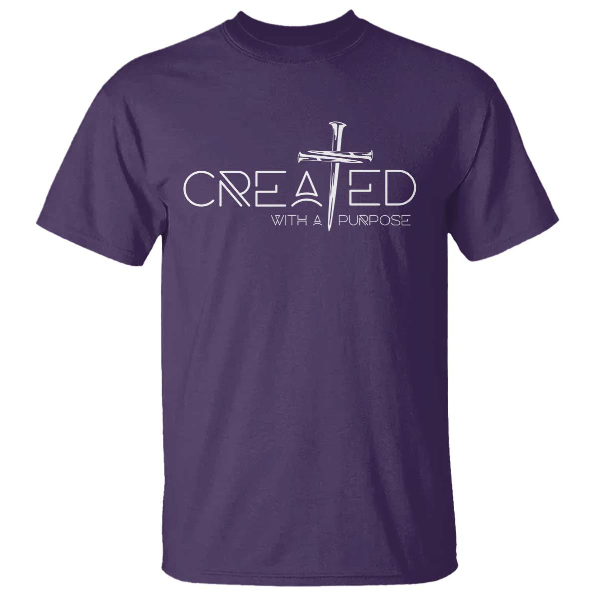 Created With A Purpose T Shirt Christian Faith Cross