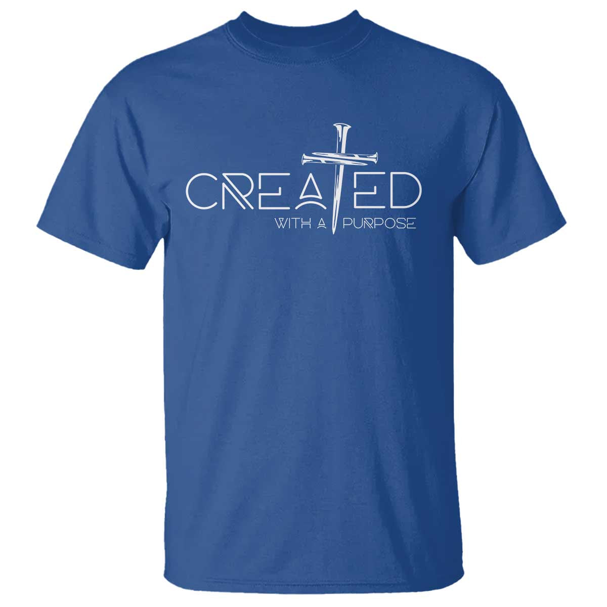 Created With A Purpose T Shirt Christian Faith Cross