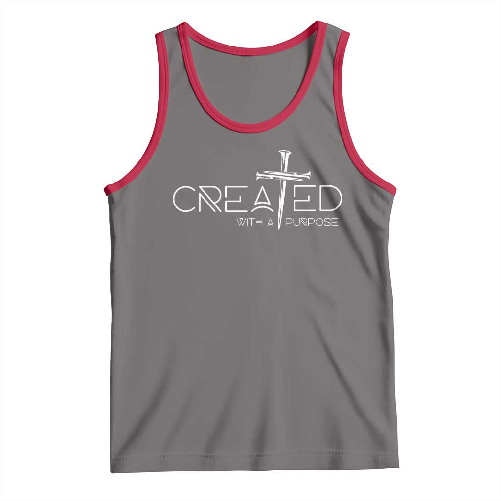 Created With A Purpose Tank Top Christian Faith Cross