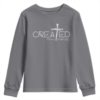 Created With A Purpose Youth Sweatshirt Christian Faith Cross