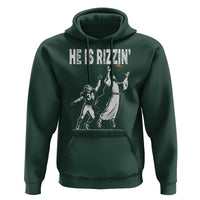 Funny Jesus American Football He Is Rizzin' Hoodie