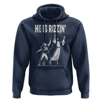 Funny Jesus American Football He Is Rizzin' Hoodie
