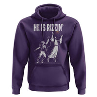 Funny Jesus American Football He Is Rizzin' Hoodie