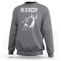 Funny Jesus American Football He Is Rizzin' Sweatshirt - Wonder Print Shop