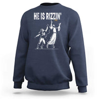 Funny Jesus American Football He Is Rizzin' Sweatshirt - Wonder Print Shop