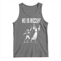 Funny Jesus American Football He Is Rizzin' Tank Top