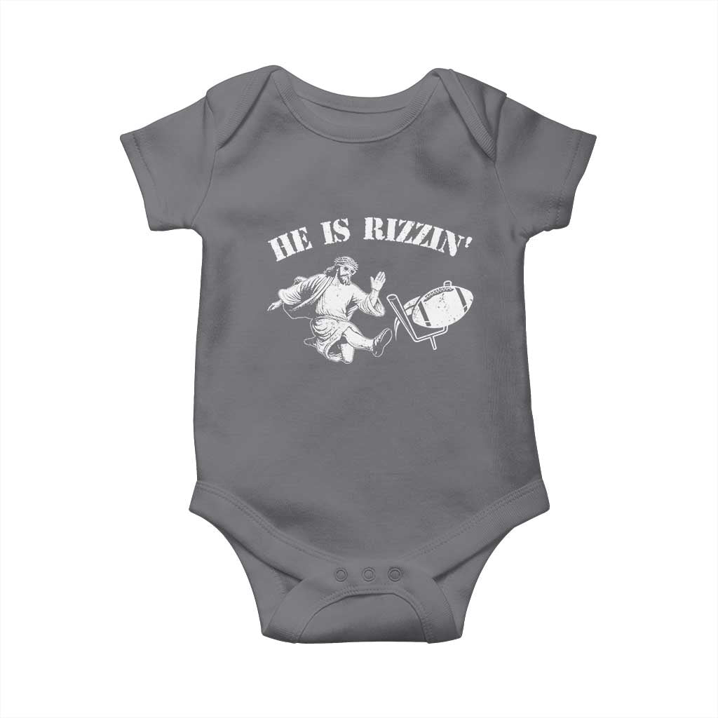 Funny Jesus American Football He Is Rizzin' Meme Baby Onesie