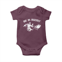 Funny Jesus American Football He Is Rizzin' Meme Baby Onesie