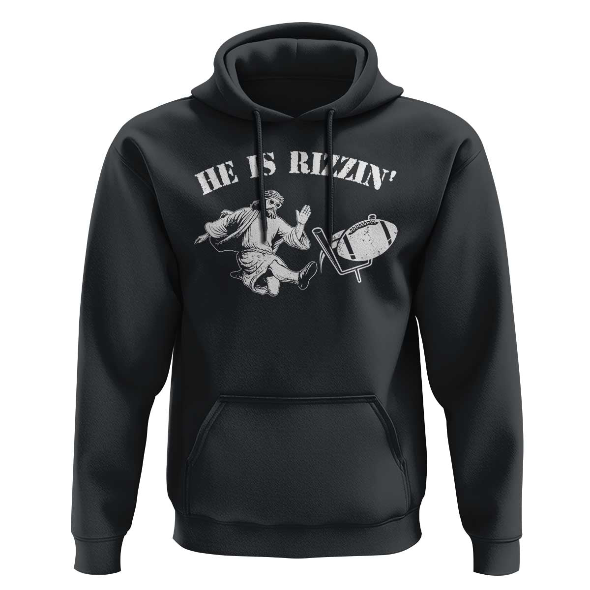 Funny Jesus American Football He Is Rizzin' Meme Hoodie