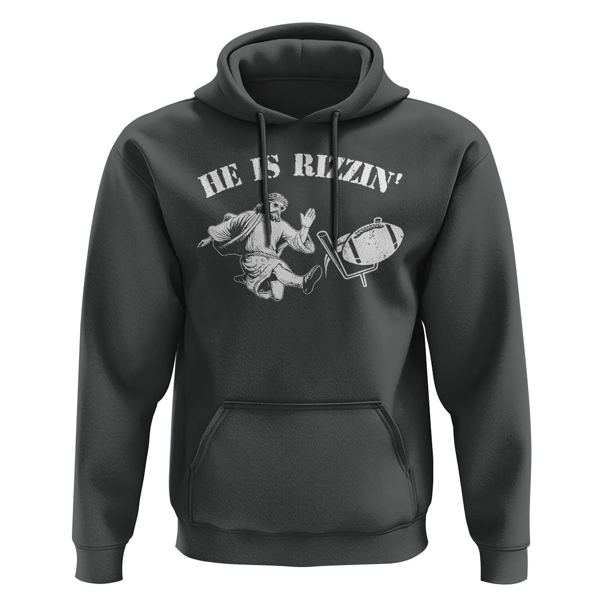 Funny Jesus American Football He Is Rizzin' Meme Hoodie