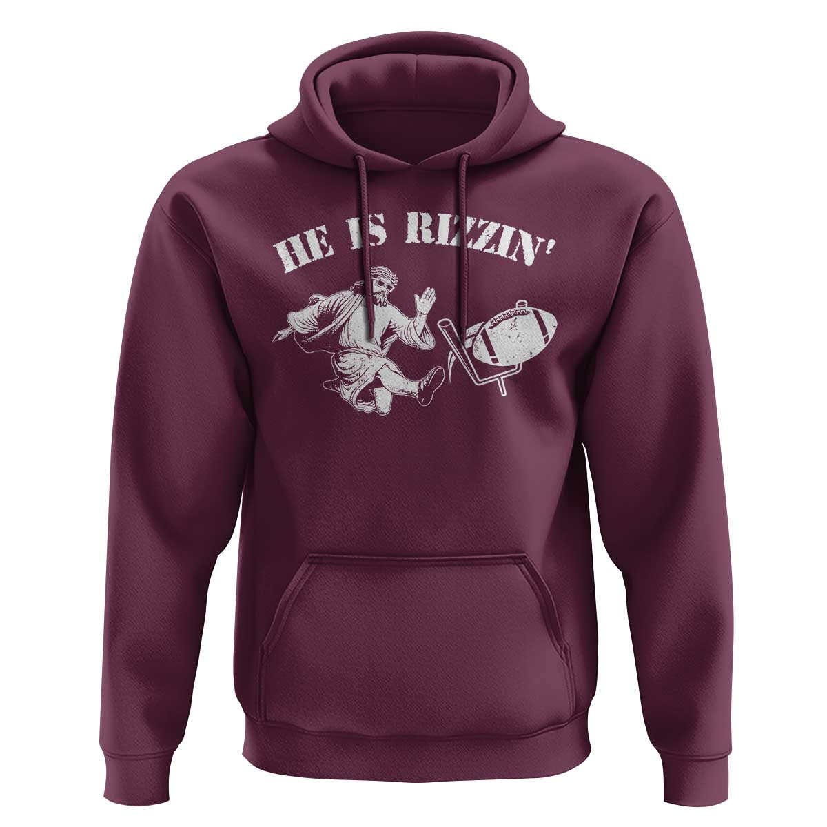 Funny Jesus American Football He Is Rizzin' Meme Hoodie