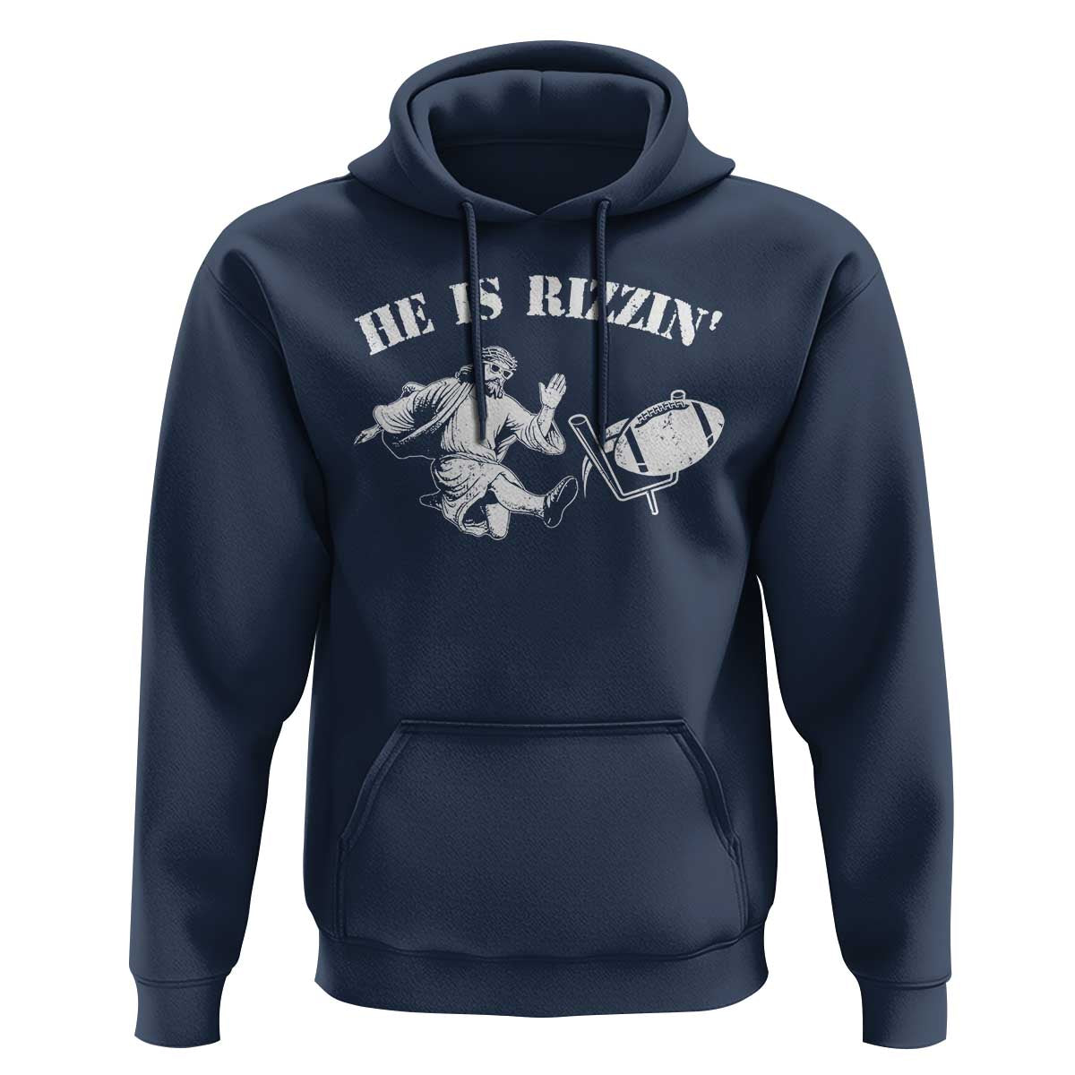 Funny Jesus American Football He Is Rizzin' Meme Hoodie