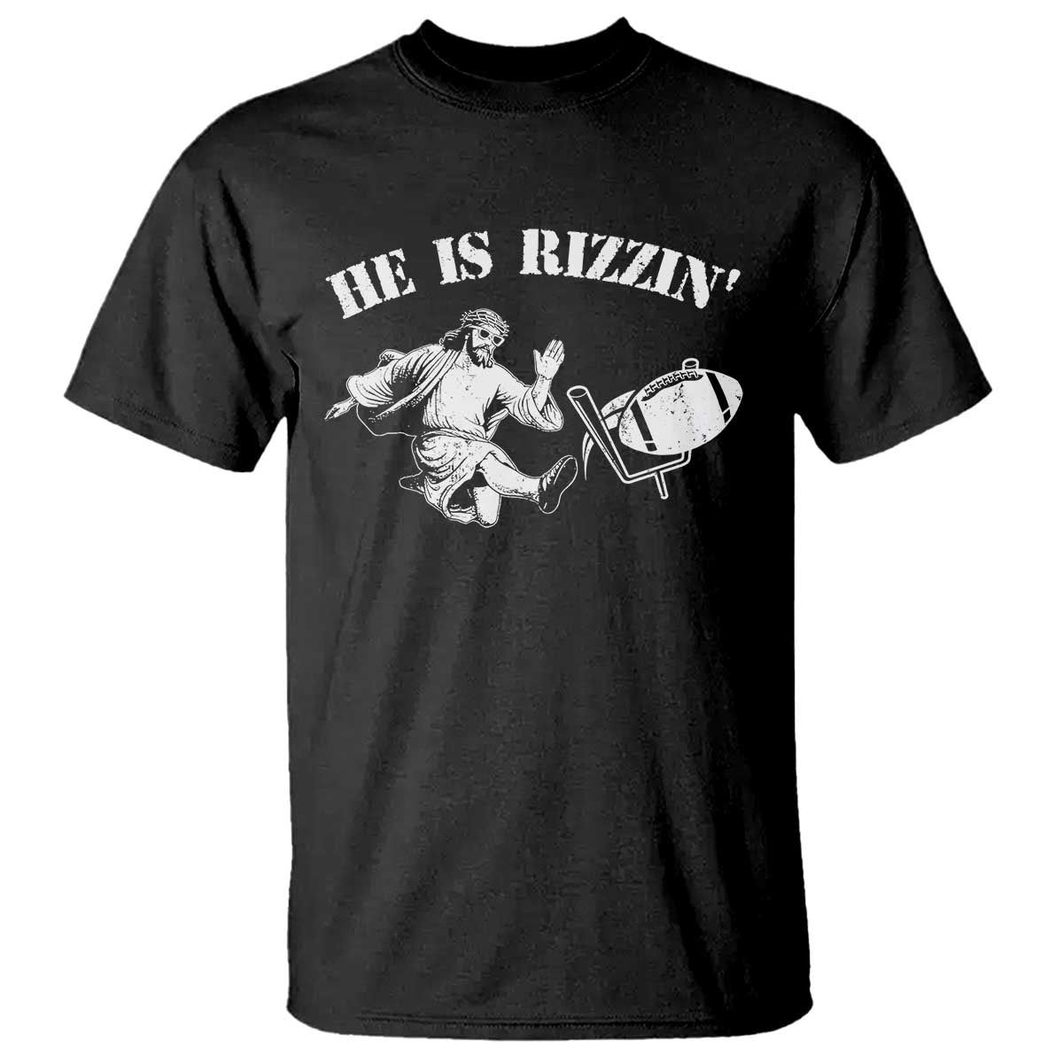 Funny Jesus American Football He Is Rizzin' Meme T Shirt