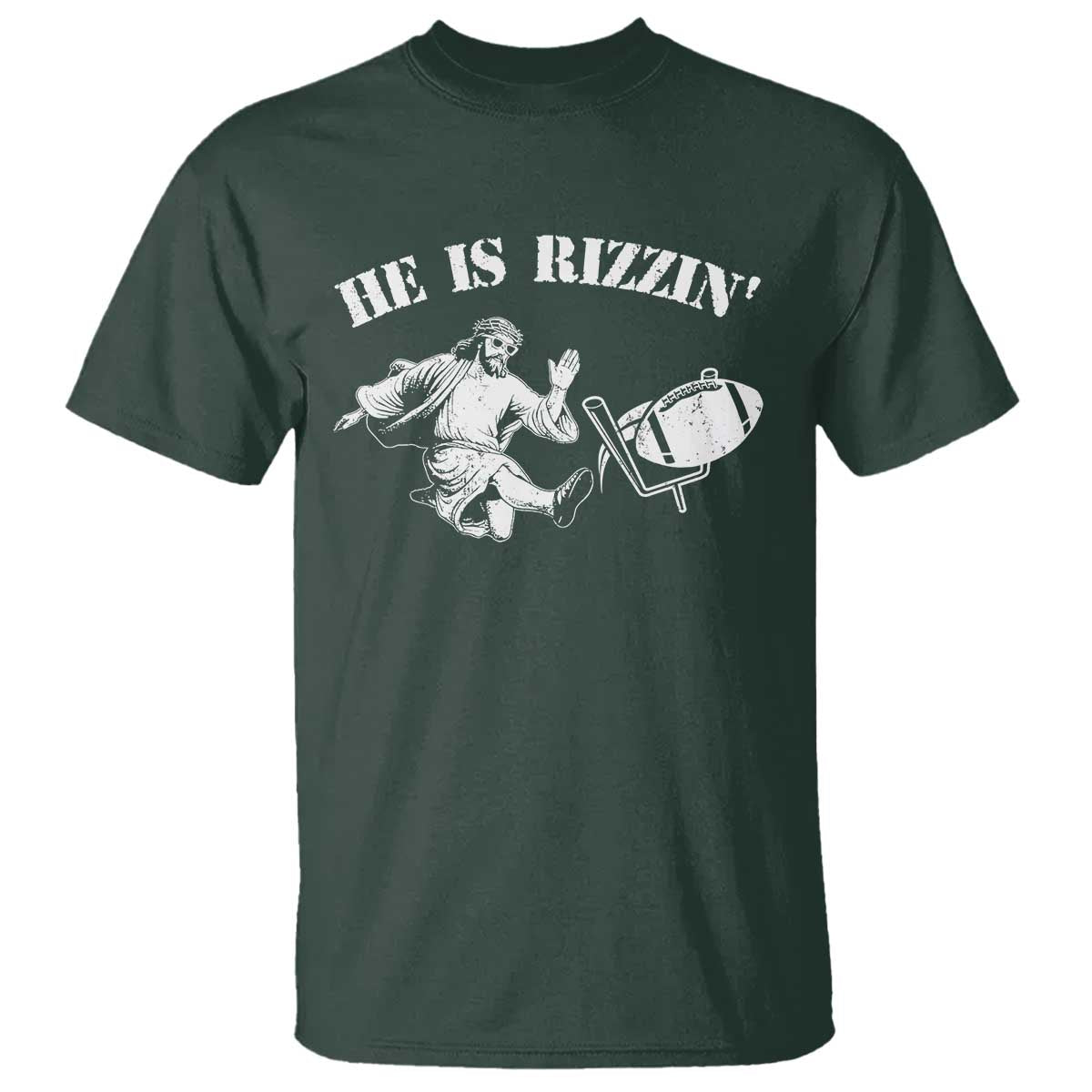 Funny Jesus American Football He Is Rizzin' Meme T Shirt