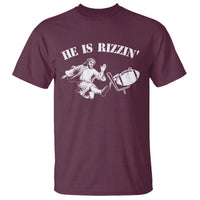 Funny Jesus American Football He Is Rizzin' Meme T Shirt