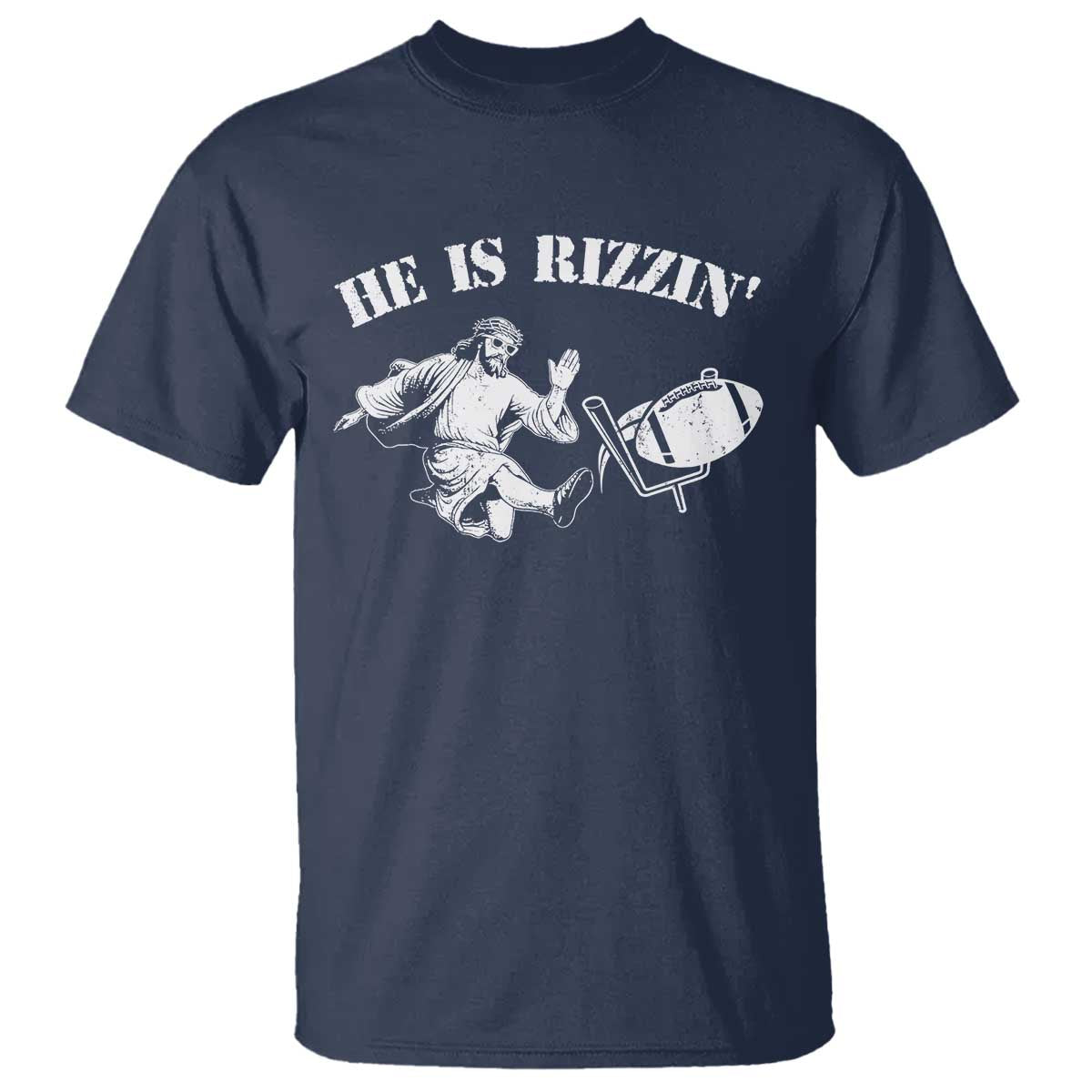 Funny Jesus American Football He Is Rizzin' Meme T Shirt
