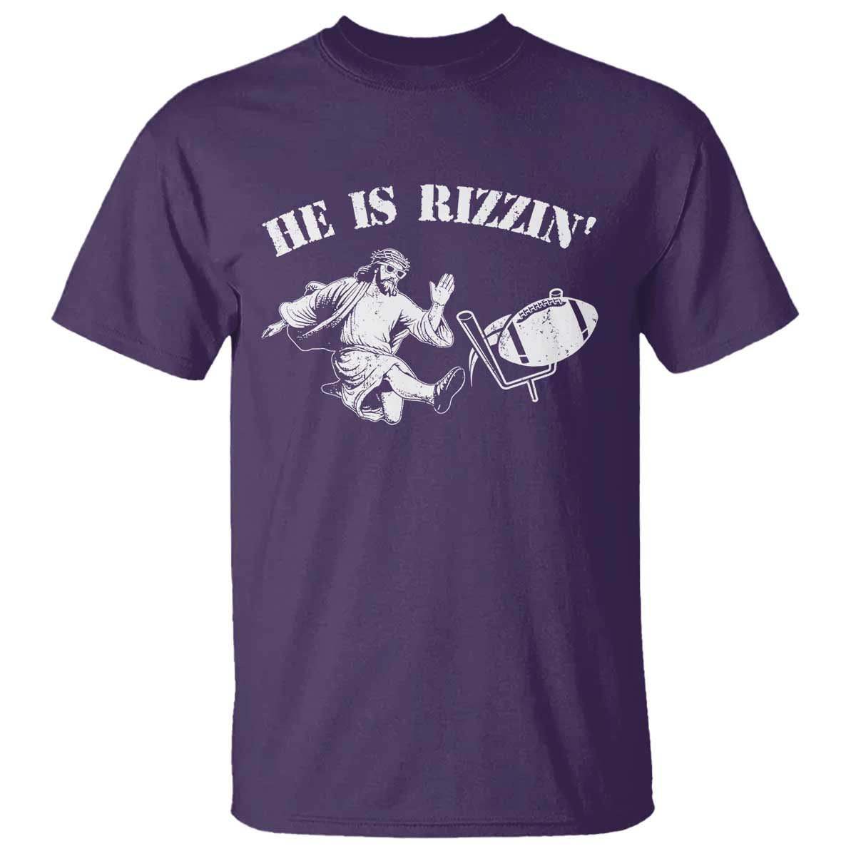 Funny Jesus American Football He Is Rizzin' Meme T Shirt