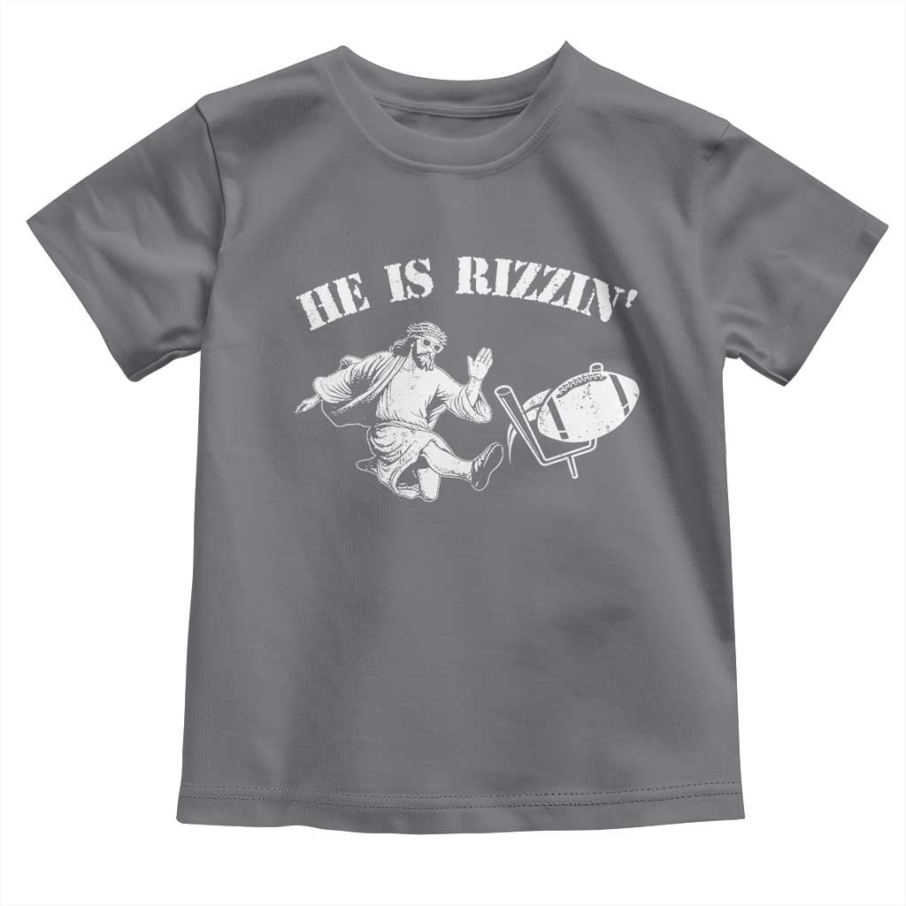 Funny Jesus American Football He Is Rizzin' Meme Toddler T Shirt