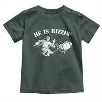 Funny Jesus American Football He Is Rizzin' Meme Toddler T Shirt