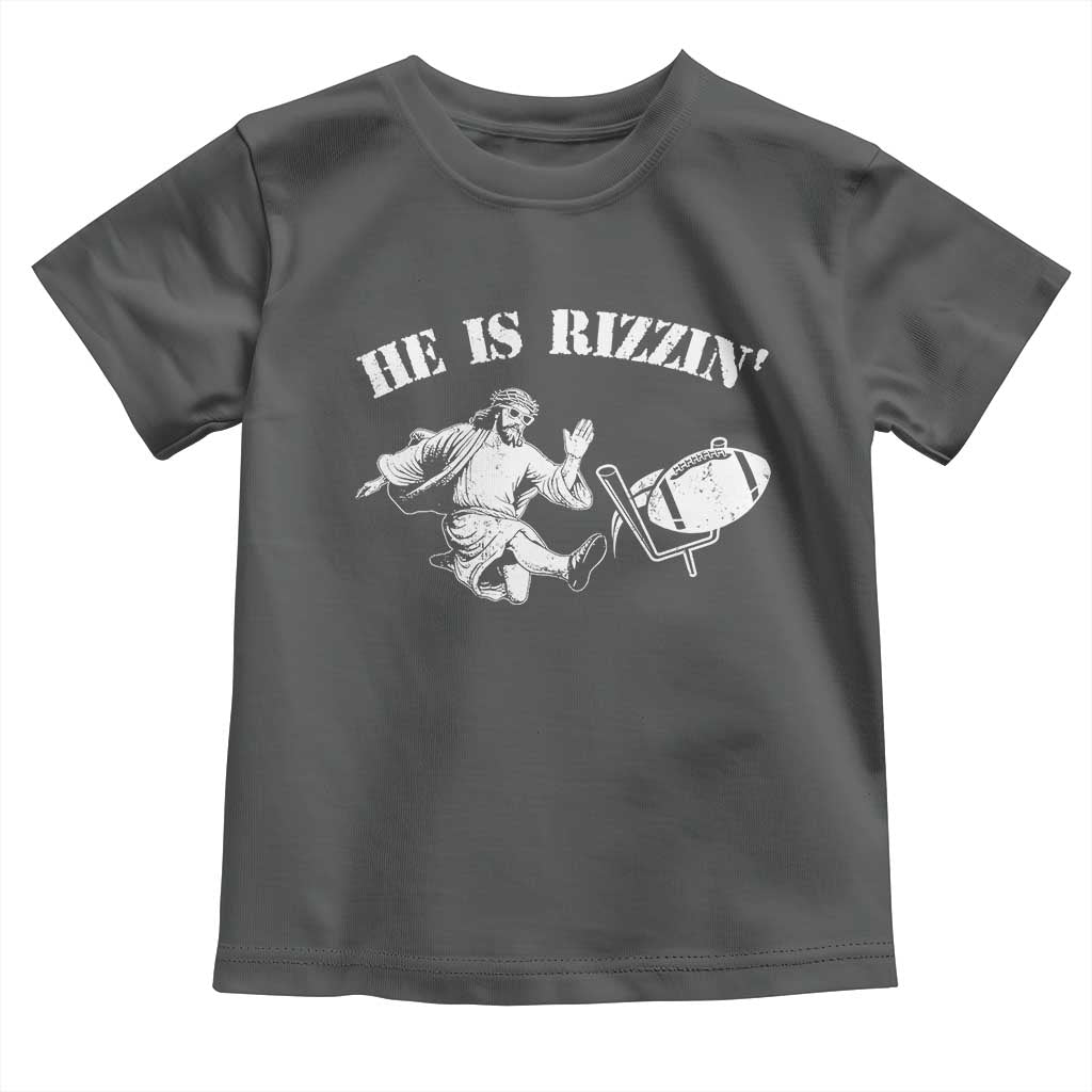 Funny Jesus American Football He Is Rizzin' Meme Toddler T Shirt
