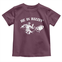 Funny Jesus American Football He Is Rizzin' Meme Toddler T Shirt