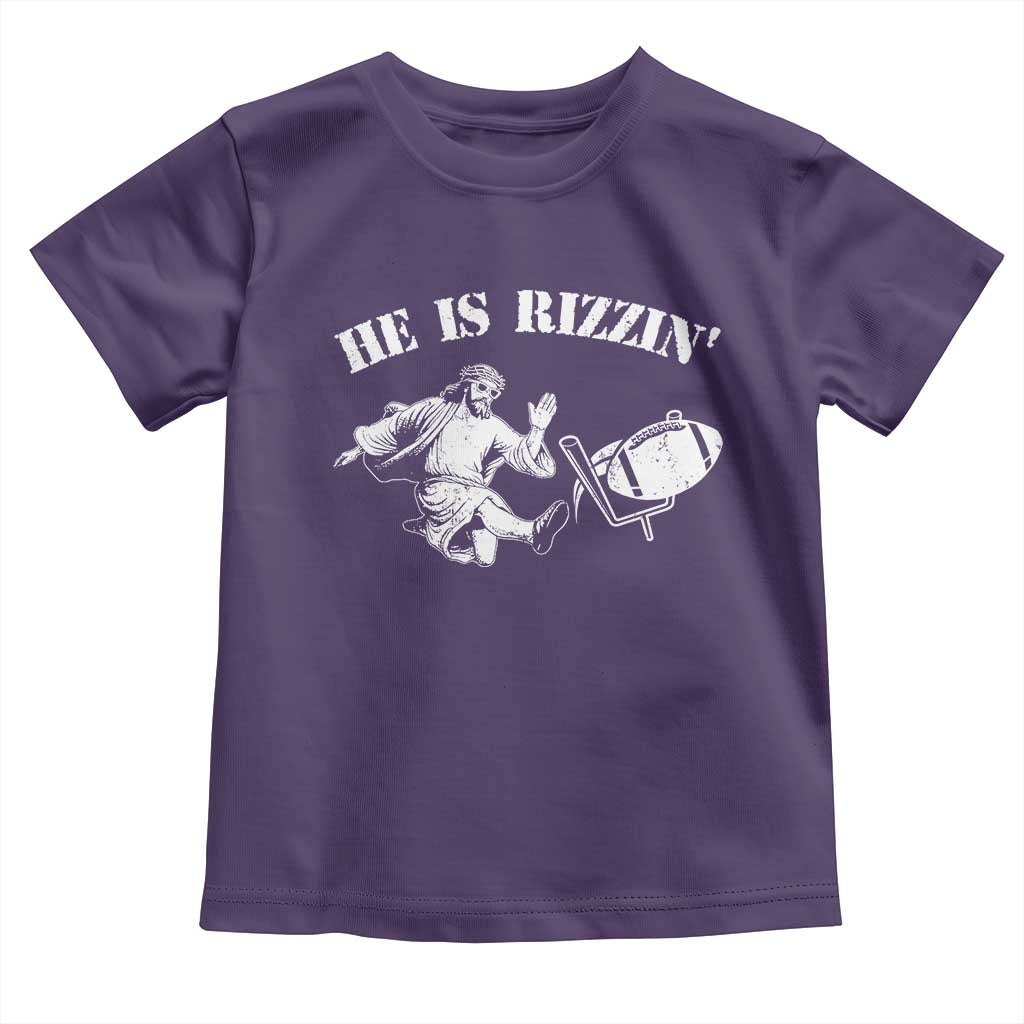 Funny Jesus American Football He Is Rizzin' Meme Toddler T Shirt
