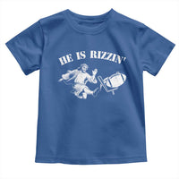 Funny Jesus American Football He Is Rizzin' Meme Toddler T Shirt