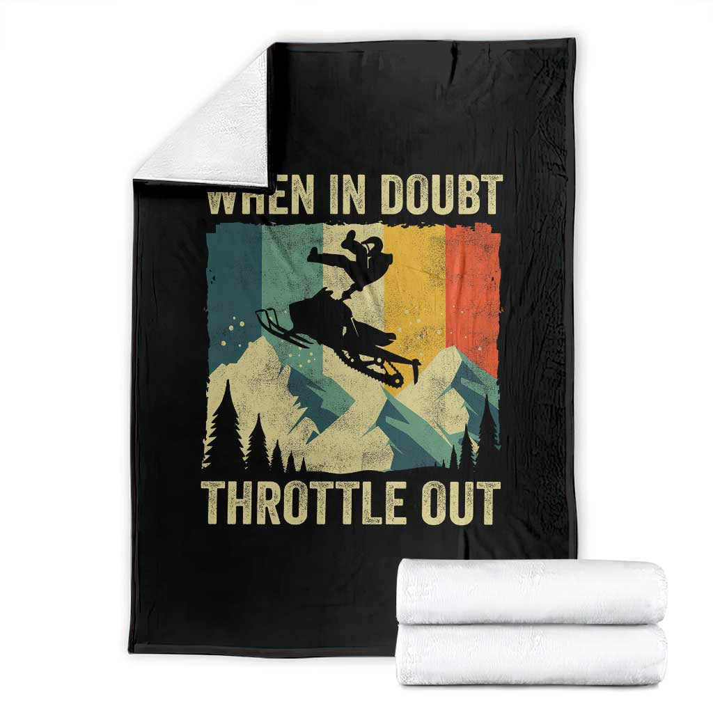 Funny Snowmobile Sled When In Doubt Throttle Out Throw Blanket Winter Sports - Wonder Print Shop
