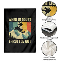 Funny Snowmobile Sled When In Doubt Throttle Out Garden Flag Winter Sports - Wonder Print Shop