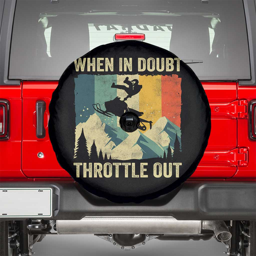 Funny Snowmobile Sled When In Doubt Throttle Out Spare Tire Cover Winter Sports - Wonder Print Shop