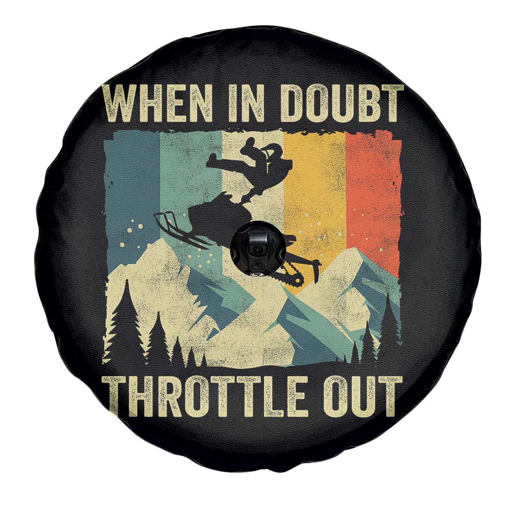 Funny Snowmobile Sled When In Doubt Throttle Out Spare Tire Cover Winter Sports - Wonder Print Shop