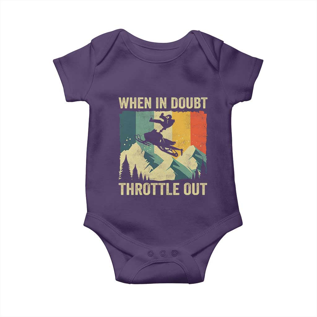 Funny Snowmobile Sled When In Doubt Throttle Out Baby Onesie Winter Sports - Wonder Print Shop