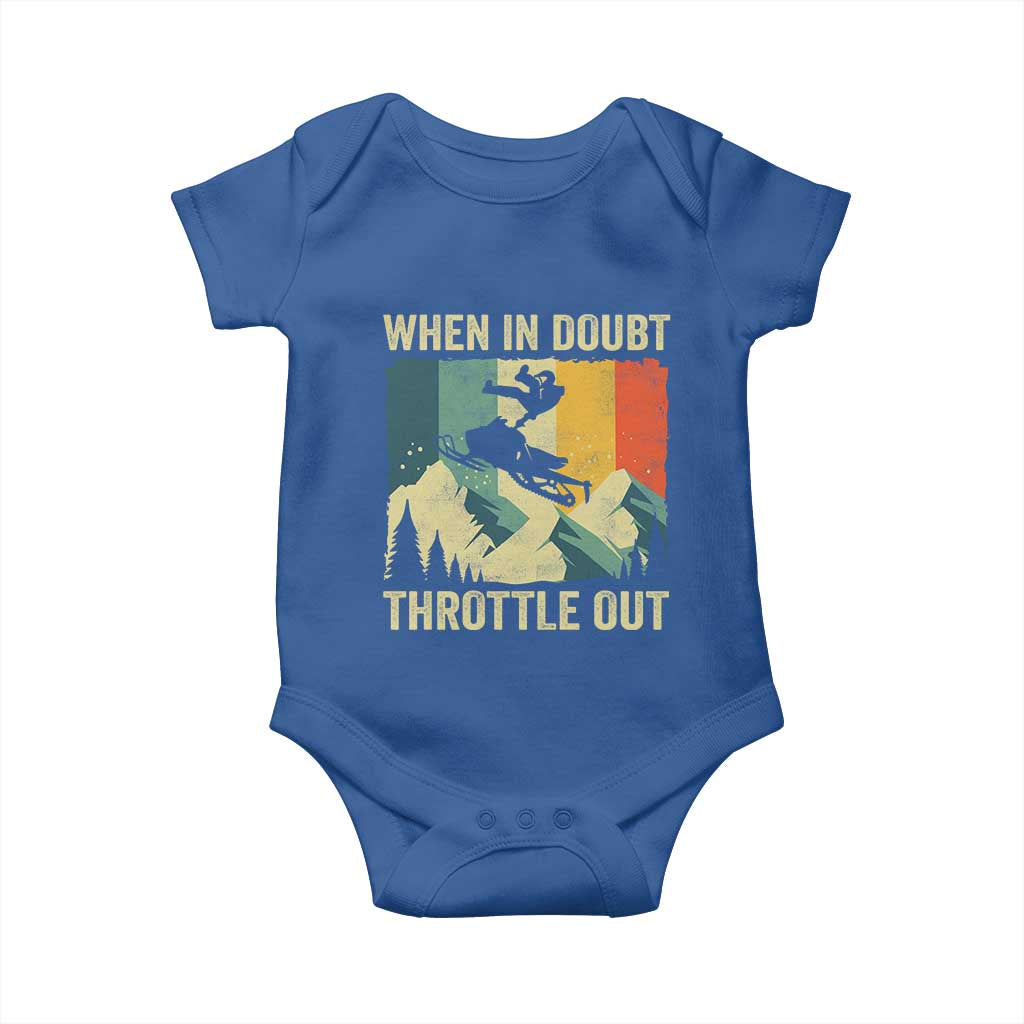 Funny Snowmobile Sled When In Doubt Throttle Out Baby Onesie Winter Sports - Wonder Print Shop