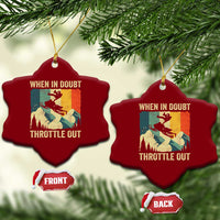 Funny Snowmobile Sled When In Doubt Throttle Out Ceramic Ornament Winter Sports - Wonder Print Shop