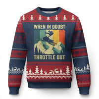 Funny Snowmobile Sled When In Doubt Throttle Out Ugly Christmas Sweater Winter Sports - Wonder Print Shop