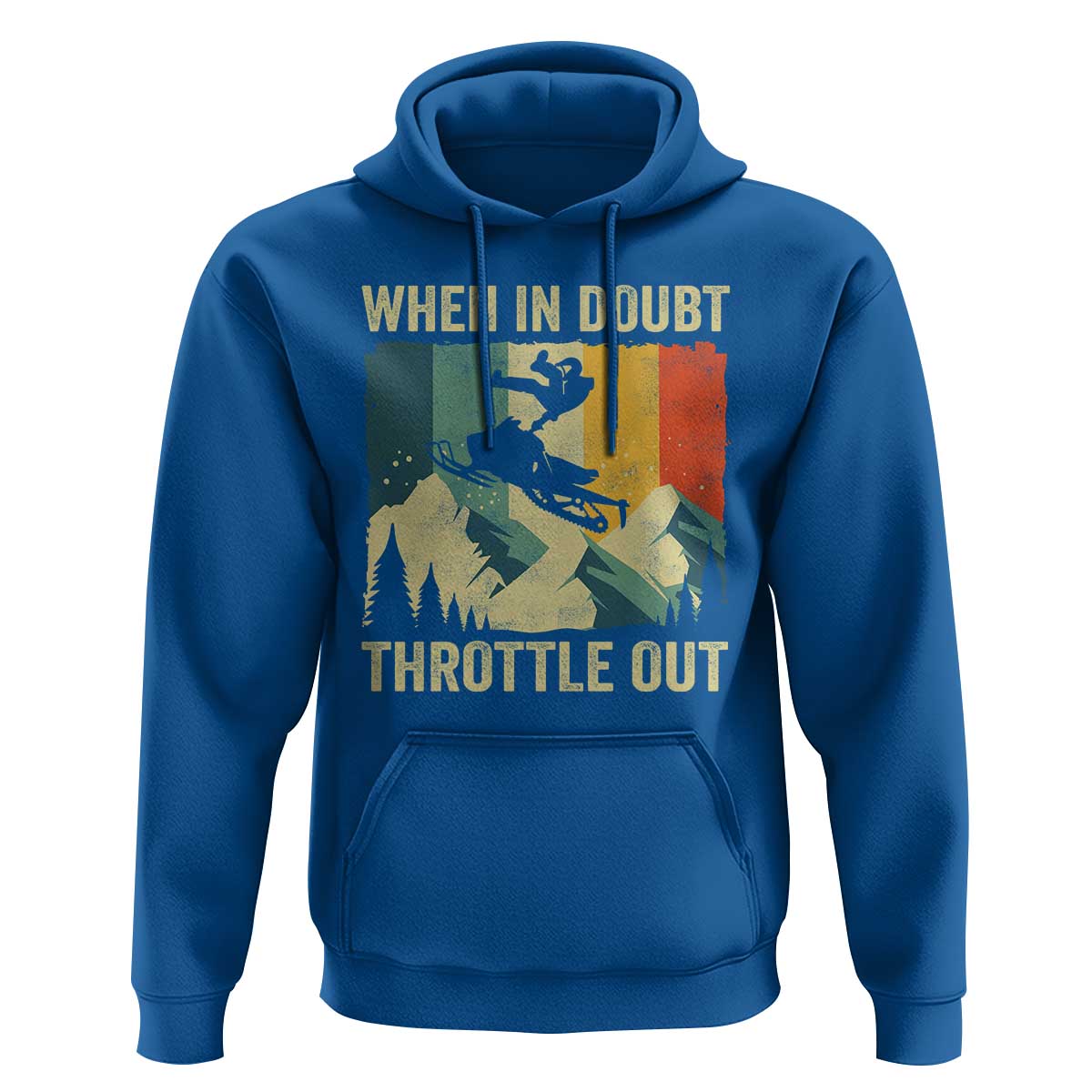Funny Snowmobile Sled When In Doubt Throttle Out Hoodie Winter Sports - Wonder Print Shop
