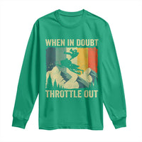 Funny Snowmobile Sled When In Doubt Throttle Out Long Sleeve Shirt Winter Sports - Wonder Print Shop