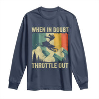 Funny Snowmobile Sled When In Doubt Throttle Out Long Sleeve Shirt Winter Sports - Wonder Print Shop