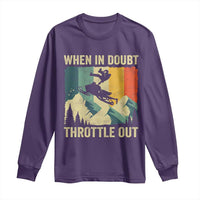 Funny Snowmobile Sled When In Doubt Throttle Out Long Sleeve Shirt Winter Sports - Wonder Print Shop